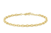 Sterling Silver & 14 Karat Gold Plated Chain Link Bracelet -7.25"